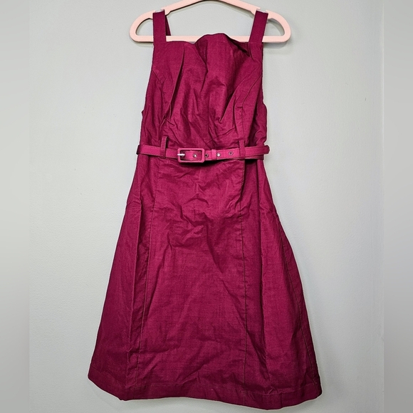 Maeve Anthropologie Sleeveless Boat-Neck Mini Dress, Purple Red Wine, Size 6 - Picture 5 of 10